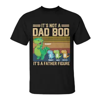 Custom Not Dad Bod Father Figure Retro Dinosaur | Custom Name | Fathers Day Gifts | Personalized Fathers Day