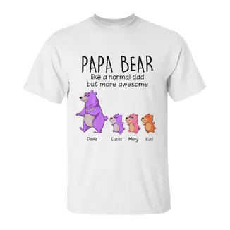 Custom Papa Bear Like A Normal Dad But More Awesome | Custom Name | Fathers Day Gifts | Personalized Fathers Day