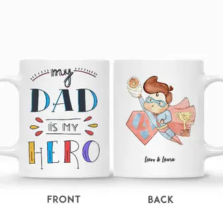 Custom My Dad Is My Hero | Custom Name | Fathers Day Gifts | Personalized Fathers Day