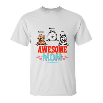 Custom Awesome Dog Mom | Custom Name | Dog Moms Gifts | Personalized Dog Mom - Thegiftio UK