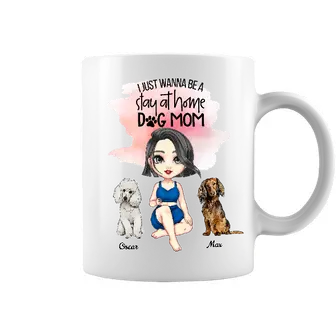 CustomI Just Wanna Be A Stay At Home Dog Mom | Custom Name | Dog Moms Gifts | Personalized Dog Mom - Thegiftio UK