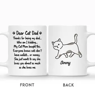 Custom My Cat Mom Say She Loves You | Custom Name | Cat Dads Gifts | Personalized Cat Dads - Seseable
