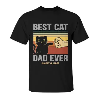 Custom Retro Best Cat Dad | Custom Name | Fathers Day Gifts | Personalized Cat Dad - Seseable