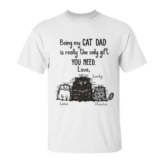 Custom Being My Cat Dad | Custom Name | Cat Dads Gifts | Personalized Cat Dads - Seseable