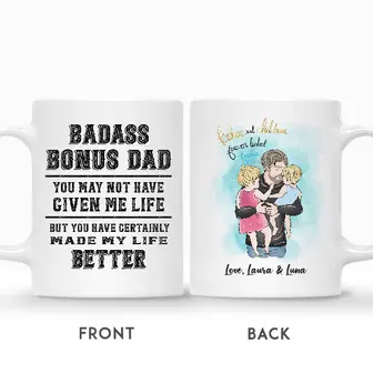 Custom Badass Bonus Dad | Custom Name | Fathers Day Gift From Stepson or Stepdaughter | Personalized Stepdad - Seseable