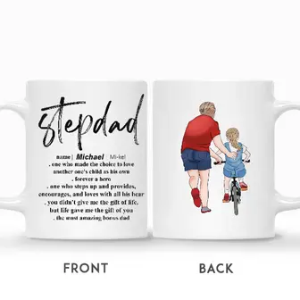 Custom Stepdad Definition | Custom Name | Fathers Day Gift From Stepson or Stepdaughter | Personalized Stepdad - Thegiftio