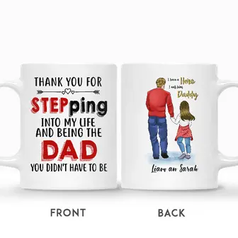 Custom Thank You For Being The Dad You Do Not Have To Be | Custom Name | Bonus Dad Step Fathers Day Gift From Daughter Son | Personalized Stepdad - Seseable