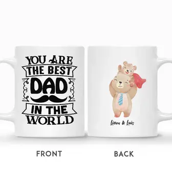 Custom You Are The Best Dad In The Whole World | Custom Name | Fathers Day Gifts | Personalized Papa Bear - Seseable