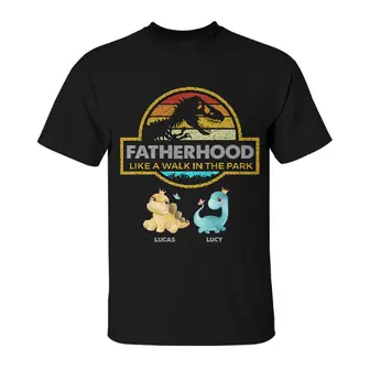 Custom Fatherhood Walk In The Park Daddysaurus | Custom Name | Fathers Day Gifts | Personalized Fathers Day - Seseable