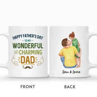 Custom Happy Fathers Day To My Charming Dad | Custom Name | Gifts For Fathers Day | Personalized Fathers Day Custom Coffee Mug - Seseable