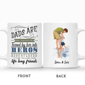 Custom Dads Are Most Ordinary Men Turned By Love Into Heroes | Custom Name | Fathers Day Gifts | Personalized Fathers Day - Seseable