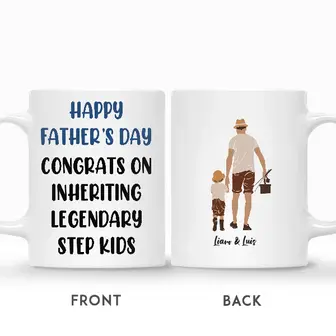 Custom Congrats on Inheriting Such A Legendary Stepkids | Custom Name | Bonus Dad Step Fathers Day Gift From Daughter Son | Personalized Stepdad - Seseable