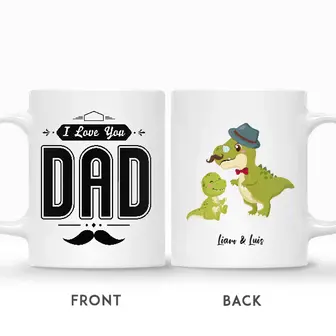Custom Dinosaurs I Love You Dad | Custom Name | Fathers Day Gifts | Personalized Fathers Day - Seseable