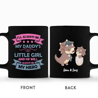 Custom Dinosaurs I Will Always Be My Daddys Little Girl | Custom Name | Fathers Day Gifts From Daughter | Personalized Dad And Daughter - Seseable