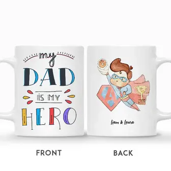 Custom My Dad Is My Hero | Custom Name | Fathers Day Gifts | Personalized Fathers Day | Seseable UK
