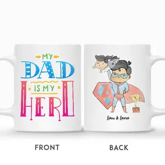 Custom My Dad Is My Hero | Custom Name | Funny Fathers Day Gifts | Personalized Fathers Day - Seseable