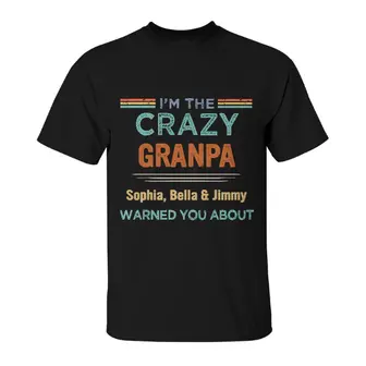 Custom Crazy Grandpa Warned About Fathers Day | Custom Name | Grandpa Papa Grandfather Gifts | Personalized Grandpa - Seseable