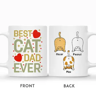 Custom Best Cat Dad Ever | Custom Name | Funny Cat Dads Gifts | Personalized Cat Dad - Seseable