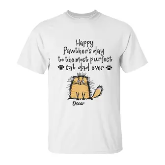Custom Happy Pawthers Day Cat Dad | Custom Name | Funny Cat Dads Gifts | Personalized Cat Dad - Seseable