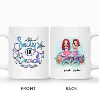 Custom Salty Lil Beaches Mermaid | Custom Name | Birthday Gifts For Friends | Personalized Best Friend - Seseable