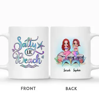 Custom Salty Lil Beaches Mermaid | Custom Name | Birthday Gifts For Friends | Personalized Best Friend - Thegiftio