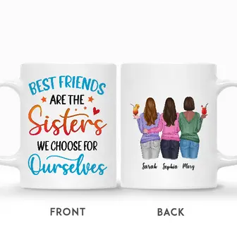 Custom Best Friends Are The Sisters We Choose For Ourselves | Custom Name | Birthday Gifts For Friends | Personalized Best Friend - Thegiftio UK