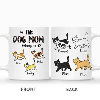 Custom This Cat Mom Belongs To Walking Cat | Custom Name | Funny Cat Moms Gifts | Personalized Cat Mom - Thegiftio UK