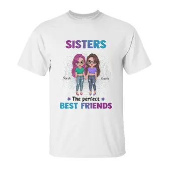 Custom Sisters Perfect Best Friends Modern Girls | Custom Name | Best Friend Birthday Gifts | Personalized Best Friend - Seseable