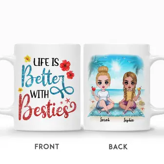 Custom Summer Doll Life Is Better With Besties | Custom Name | Birthday Gifts For Friends | Personalized Best Friend - Thegiftio UK