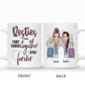 Custom Bestie That Travel Together Stay Together | Custom Name | Travel Best Friends Gifts | Personalized Best Friend | Seseable UK