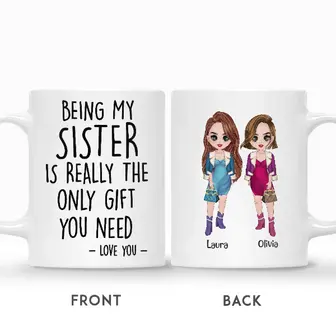 Custom Being My Sister Bestie Is The Only Gift You Need | Custom Name | Gift for Sister Birthday | Personalized Best Friend - Thegiftio UK