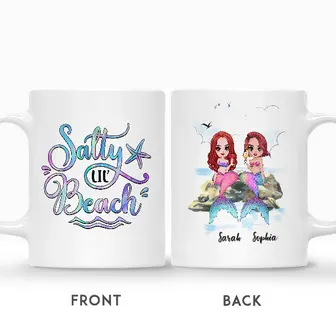 Custom Salty Lil Beaches Mermaid Besties | Custom Name | Birthday Gifts For Friends | Personalized Best Friend - Thegiftio UK