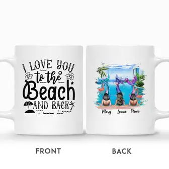 Custom Pool I Love You To The Beach And Back Mermaid Girls | Custom Name | Birthday Gifts For Friends | Personalized Best Friend - Seseable