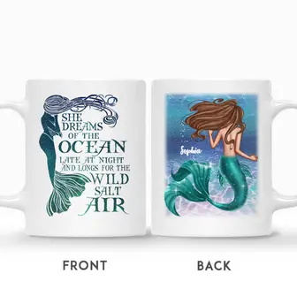 Custom She Dreams Of The Ocean Mermaid | Custom Name | Birthday Gifts For Besties | Personalized Best Friend - Thegiftio UK