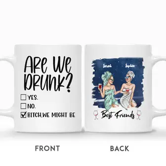 Custom Wine Best Friend Are We Drunk We Might Be | Custom Name | Birthday Gifts For Friends | Personalized Best Friend - Seseable