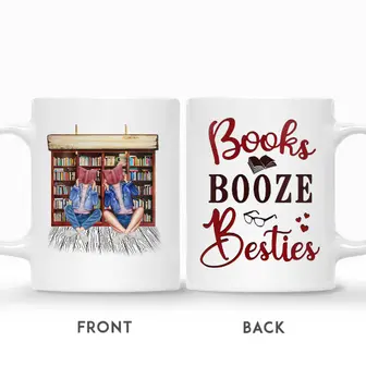 Custom Bestie Books Booze | Custom Name | Birthday Gifts For Friends | Personalized Best Friend | Seseable UK