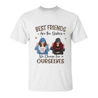 Custom Jean Girls Best Friends Are The Sisters We Choose For Ourselves Leopard | Custom Name | Birthday Gifts For Besties | Personalized Best Friend - Seseable