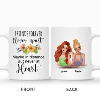 Custom Pretty Girls Never Apart Maybe In Distance But Never At Heart | Custom Name | Birthday Gifts For Friend Sister | Personalized Best Friend - Seseable