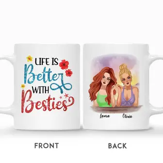 Custom Beach Girls Life Is Better With Besties | Custom Name | Birthday Gifts For Friend Sister | Personalized Best Friend - Thegiftio UK