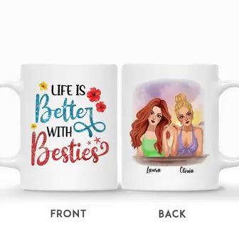 Custom Beach Girls Life Is Better With Besties | Custom Name | Birthday Gifts For Friend Sister | Personalized Best Friend | Seseable UK