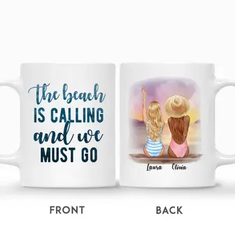 Custom Beach Girls The Beach is Calling and We Must Go Sunset | Custom Name | Birthday Gifts For Besties | Personalized Best Friend - Seseable
