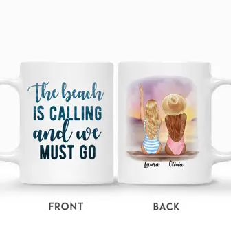 Custom Beach Girls The Beach is Calling and We Must Go Sunset | Custom Name | Birthday Gifts For Besties | Personalized Best Friend | Seseable UK