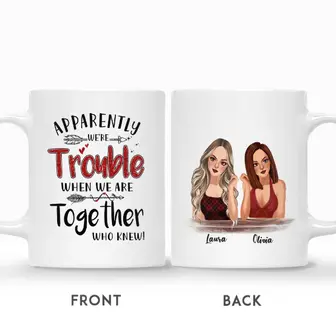 Custom Pretty Girls Apparently We Are Trouble When We Are Together Red | Custom Name | Birthday Gifts For Friend Sister | Personalized Best Friend - Seseable