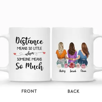Custom Distance Means So Little When Someone Means So Much | Custom Name | Gifts Idea For Friends | Personalized Best Friend - Thegiftio UK