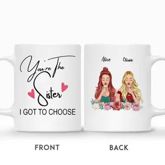 Custom Pretty Girl You Are The Sister I Got To Choose | Custom Name | Birthday Gifts For Besties | Personalized Best Friend - Thegiftio UK