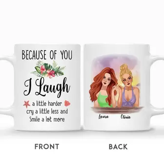 Custom Pretty Besties Summer Because Of You I Laugh A Little Harder I Got To Choose | Custom Name | Birthday Gifts For Besties | Personalized Best Friend - Seseable