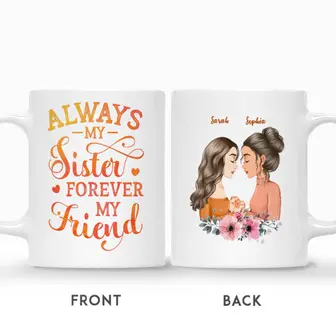 Custom Always My Sister Forever My Friend | Custom Name | Birthday Gifts For Besties | Personalized Best Friend - Seseable