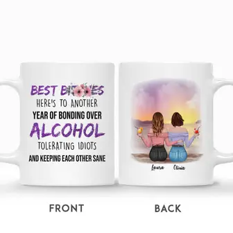 Custom Casual Style Best Bitches Alcohol | Custom Name | Birthday Gifts For Friends | Personalized Best Friend - Thegiftio UK