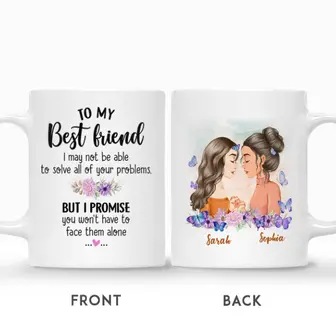 Custom Best Friend I May Not Be Able To Solve All Of Your Problems Butterflies | Custom Name | Birthday Gifts For Besties | Personalized Best Friend - Thegiftio UK