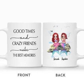 Custom Doll Mermaid Besties Good Times And Crazy Friends Make The Best Memories | Custom Name | Birthday Gifts For Friends | Personalized Best Friend - Seseable
